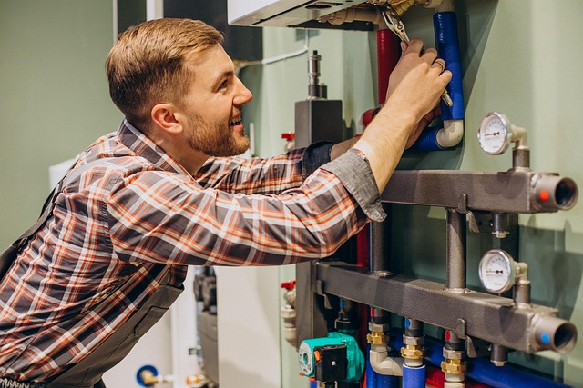 Engineer inspecting equipment